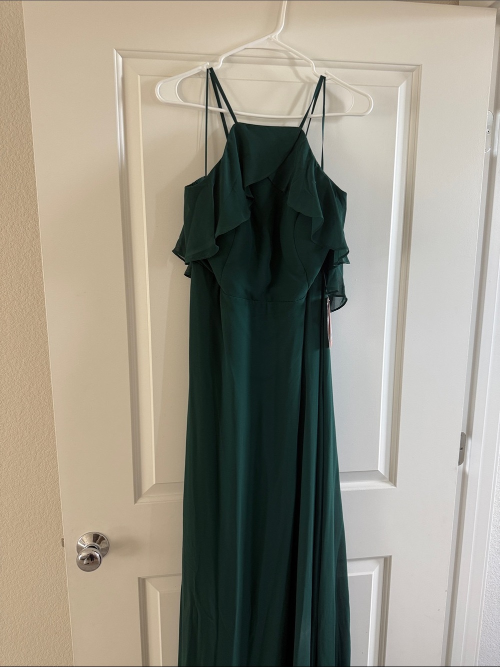 Birdy Grey Dark Green Ruffle Bodice Maxi Dress